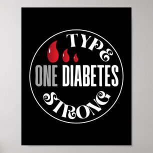 Diabetes Awareness Typ 1 Diabetes stark Poster