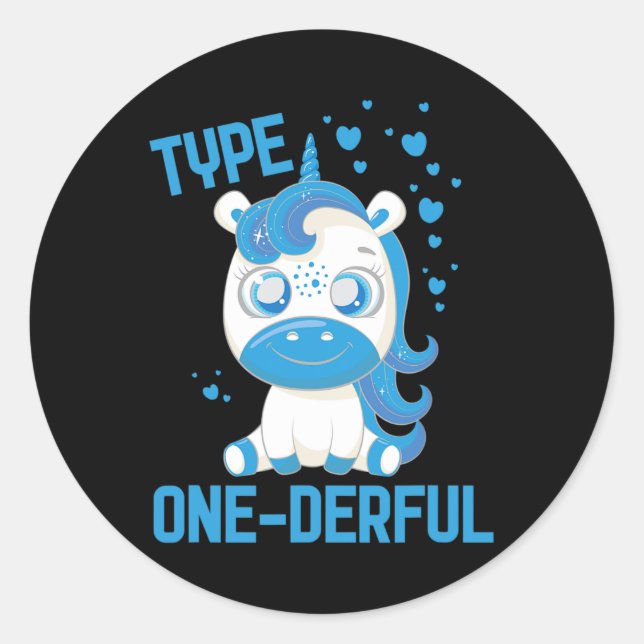 Diabetes Awareness Typ 1 - Diabetiker T1D Runder Aufkleber (Vorderseite)