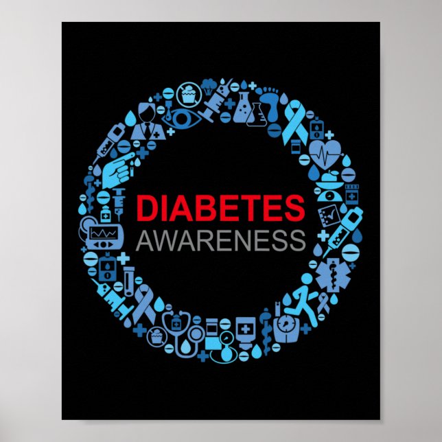 Diabetes Awareness World Diabetes Day Poster (Vorne)