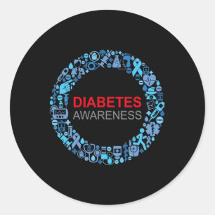 Diabetes Awareness World Diabetes Day Runder Aufkleber