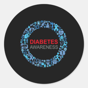 Diabetes Awareness World Diabetes Day Runder Aufkleber