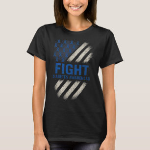 Diabetes-Bewusstsein - Diabetes-USA-Flagge T-Shirt
