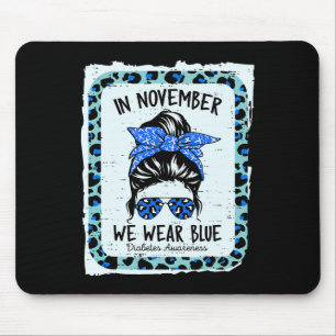 Diabetes Bewusstsein Frauen Messing Bun im Novembe Mousepad
