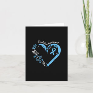 Diabetes Bewusstsein Herz Blue Ribbon Diabetes Awa Karte