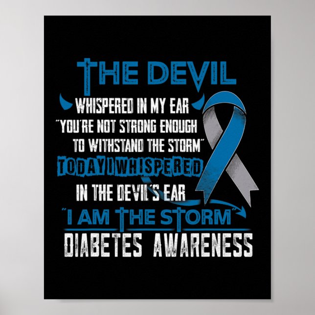 Diabetes-Bewusstsein, ich bin der Sturmteufel Poster (Vorne)