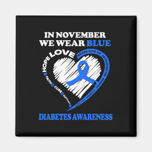 Diabetes-Bewusstsein im November tragen wir blau Magnet