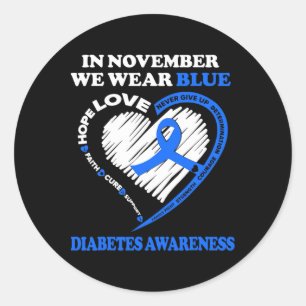 Diabetes-Bewusstsein im November tragen wir blau Runder Aufkleber