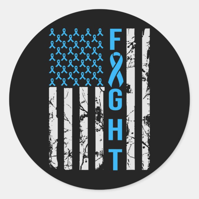 Diabetes-Bewusstsein in der US-Flagge für Typ gest Runder Aufkleber (Vorderseite)