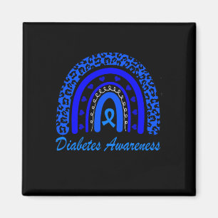 Diabetes Bewusstsein Monat Leopard Rainbow Women Magnet