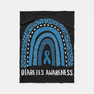 Diabetes-Bewusstsein Monat Retro-Regenbogen T1 T2 Fleecedecke