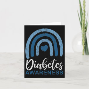 Diabetes-Bewusstsein Monat Retro-Regenbogen T1 T2 Karte