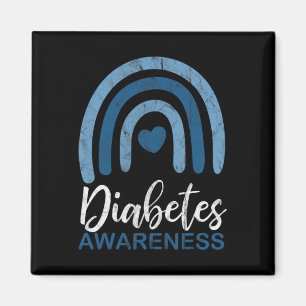 Diabetes-Bewusstsein Monat Retro-Regenbogen T1 T2 Magnet