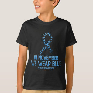 Diabetes-Bewusstsein Schmetterlingsband im Novembe T-Shirt