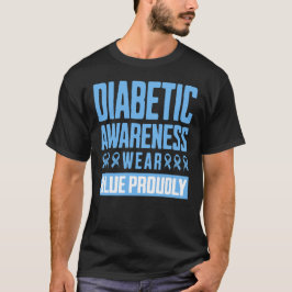Diabetes-Bewusstsein Trage Blau Stolz T-Shirt