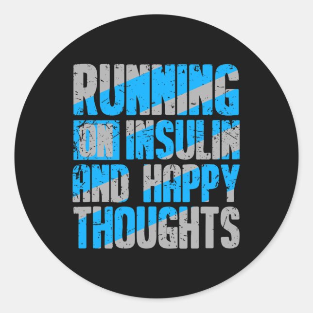 Diabetes-Bewusstsein Typ 1 2 - Diabetiker T1D T2D  Runder Aufkleber (Vorderseite)