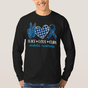Diabetes Bewusstsein Typ 1 2 Frauen Kinder Frieden T-Shirt
