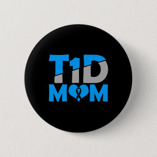 Diabetes-Bewusstsein Typ 1 - Diabetische T1D-Mama Button