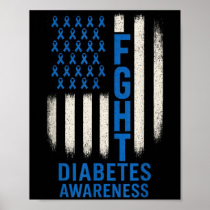 Diabetes-Bewusstsein - Unterstützung der USA Poster