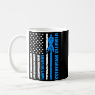 Diabetes-Bewusstsein USA-Flagge Blaues Band T1D Ty Kaffeetasse