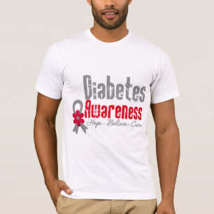 Diabetes-Bewusstseins-Blumen-Band T-Shirt