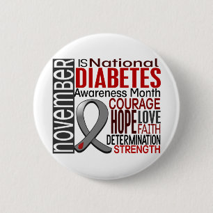 Diabetes-Bewusstseins-Monats-Band I2.3 Button