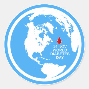 Diabetes-Bewusstseins-Weltdiabetes-Tag am 14. Runder Aufkleber