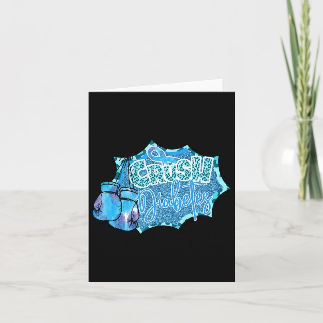 Diabetes blau Boxhandschuhe Diabetes Awarene Karte (Vorderseite)
