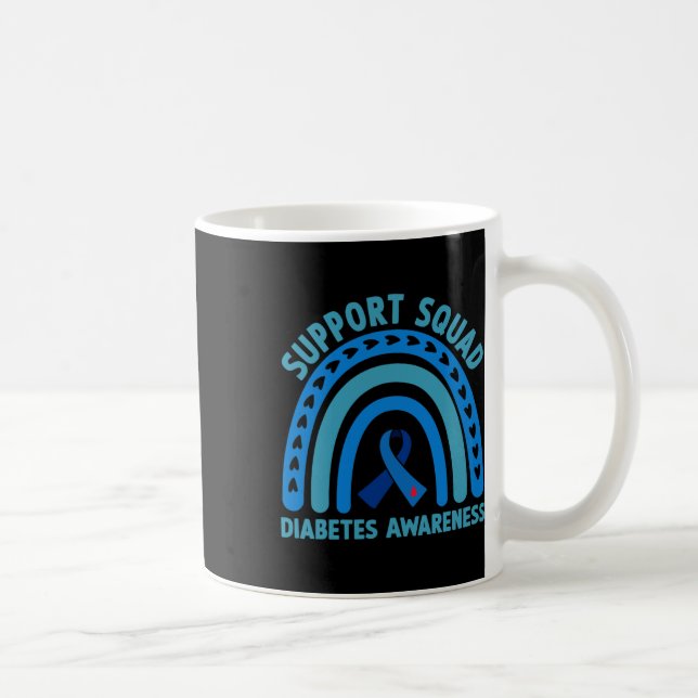 Diabetes Blue Support Squad Diabetes Bewusstsein Kaffeetasse (Rechts)