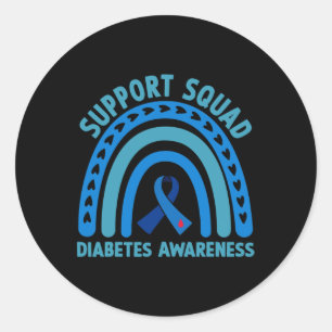 Diabetes Blue Support Squad Diabetes Bewusstsein Runder Aufkleber