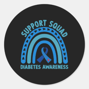 Diabetes Blue Support Squad Diabetes Bewusstsein Runder Aufkleber