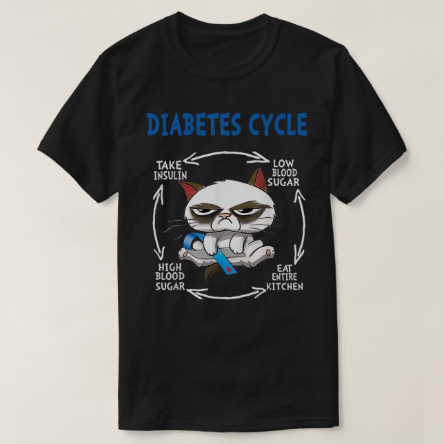 Diabetes Cyclus Diabetes Awareness T-Shirt (Design vorne)