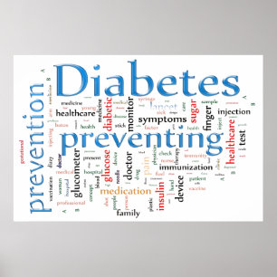 Diabetes, der Blau verhindert Poster