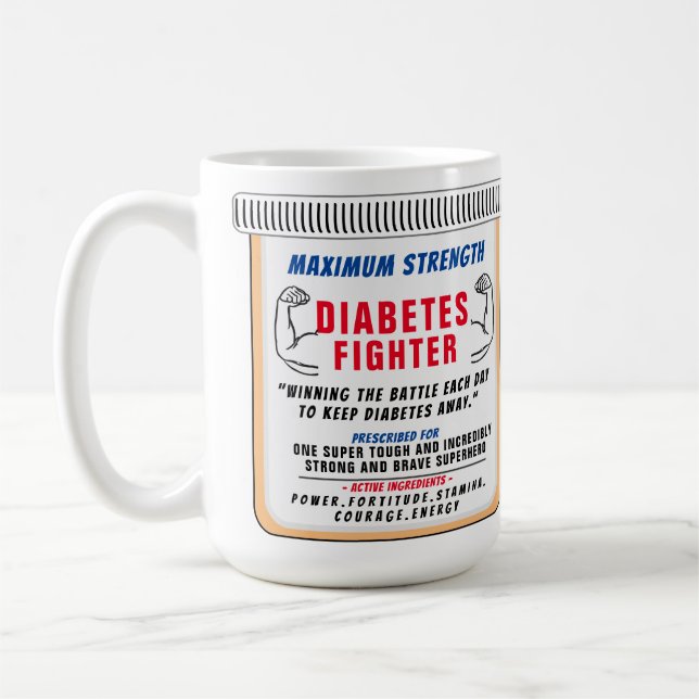 Diabetes Fighter Inspiration Geschenk Kaffee Tasse (Links)