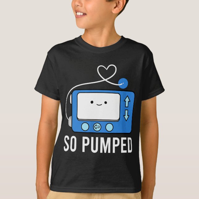Diabetes Funny Typ 1 also Pumpen Diabetes T-Shirt (Vorderseite)