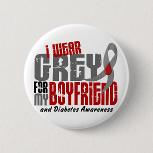 Diabetes I ABNUTZUNGS-GRAU FÜR MEINEN FREUND 6,2 Button