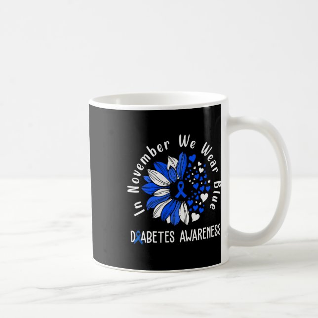 Diabetes im November tragen wir blaues Sonnenflo Kaffeetasse (Rechts)