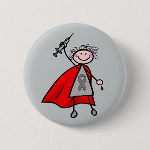 Diabetes-Insulin-Superheld-Mädchen Button