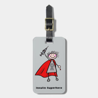 Diabetes-Insulin-Superheld-Mädchen Gepäckanhänger
