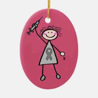 Diabetes-Insulin-Superheld-Mädchen Keramikornament