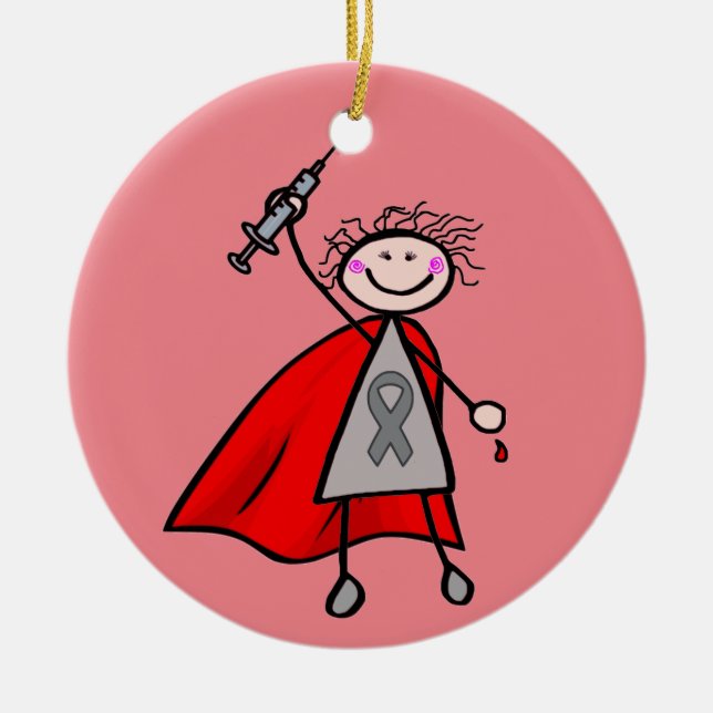 Diabetes-Insulin-Superheld-Mädchen Keramikornament (Vorne)