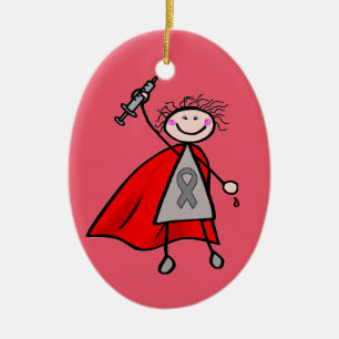 Diabetes-Insulin-Superheld-Mädchen Keramikornament
