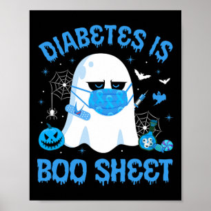 Diabetes ist das blaue Blatt Blue Gray Diabetes Be Poster