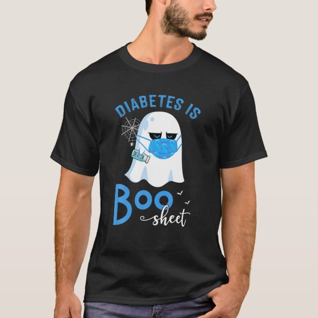 Diabetes ist ein Bootschild Boo Ghost Diabetes Bew T-Shirt (Vorderseite)
