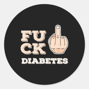 Diabetes - Kämpfer und Krieger - Mittel Runder Aufkleber
