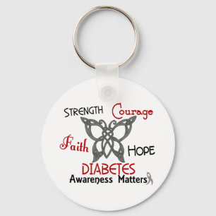 Diabetes-keltischer Schmetterling 3 Schlüsselanhänger