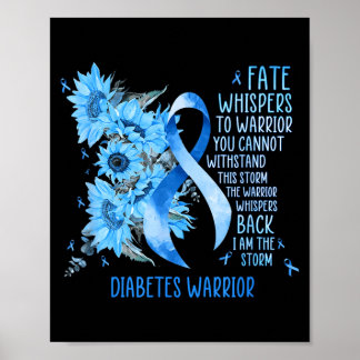 Diabetes Krieger Blaues Band Schmetterling Diabete Poster