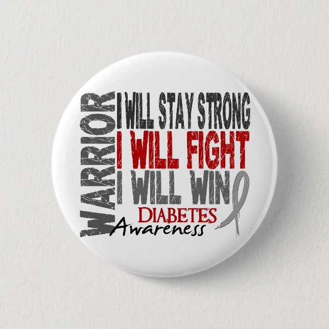 Diabetes-Krieger Button (Vorderseite)