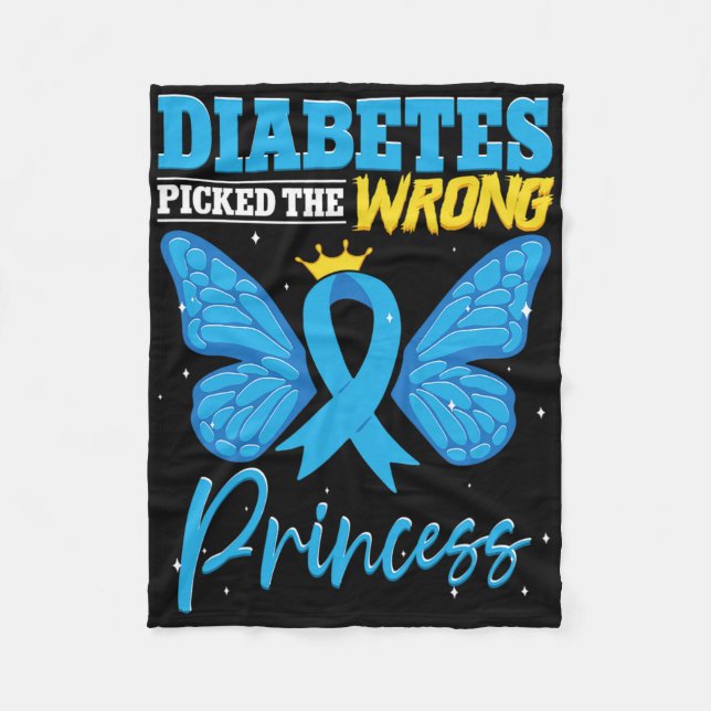 Diabetes löste die falsche Prinzessin T1d Diabetes Fleecedecke (Vorderseite)