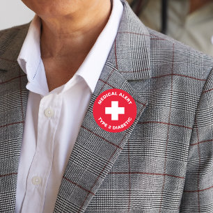 Diabetes Medianes Warnhinweis Typ 2 Diabetiker Rot Button