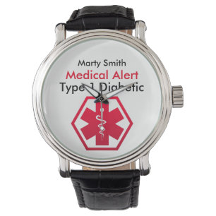 Diabetes medizinischer wachsamer Typ 1 oder 2 Armbanduhr